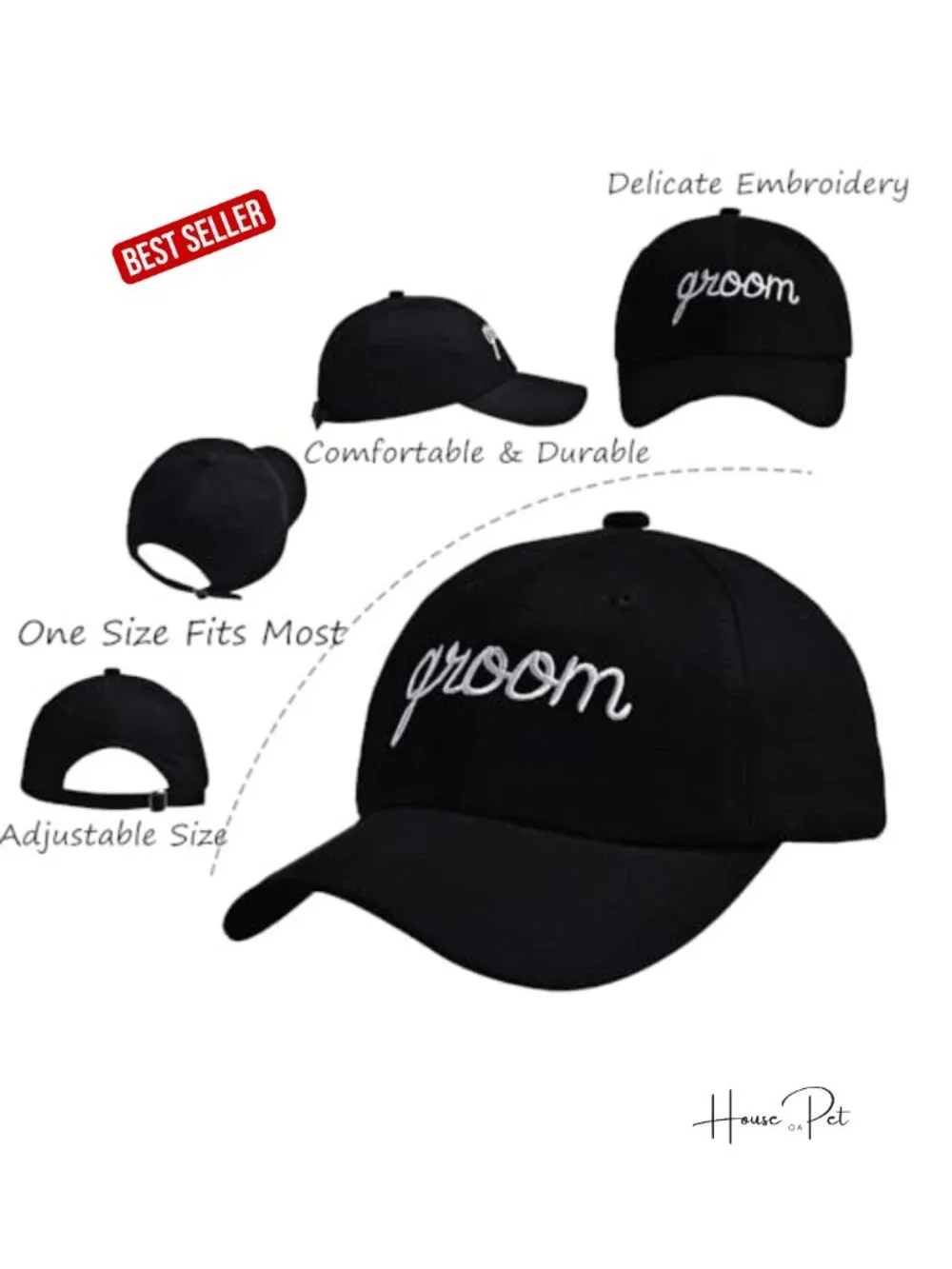6 Pack Baseball Trucker Hats for Bachelorette Party Bride Squad - Picture 5 of 6
